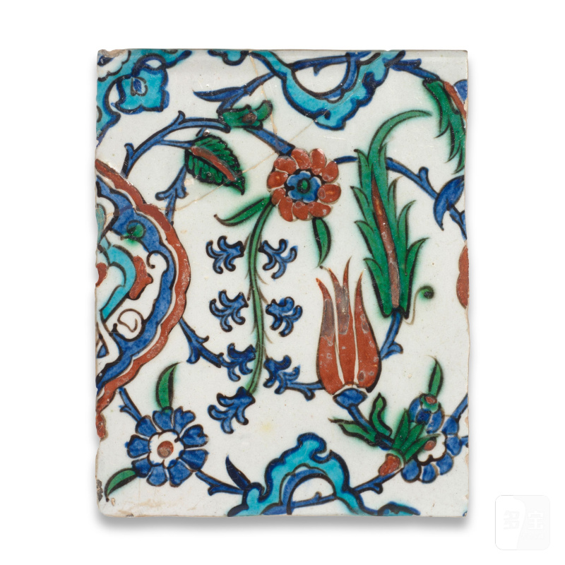 An Iznik pottery tile,